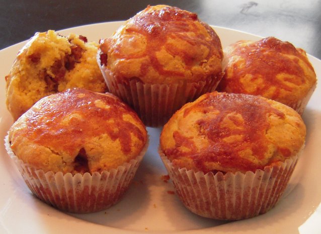 Cornbread Muffins Stuffed w/BBQ Pork